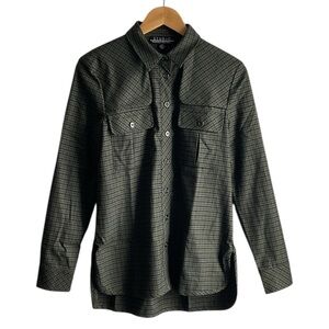 Badgley Mischka Plaid Button-Up Shirt, size S
